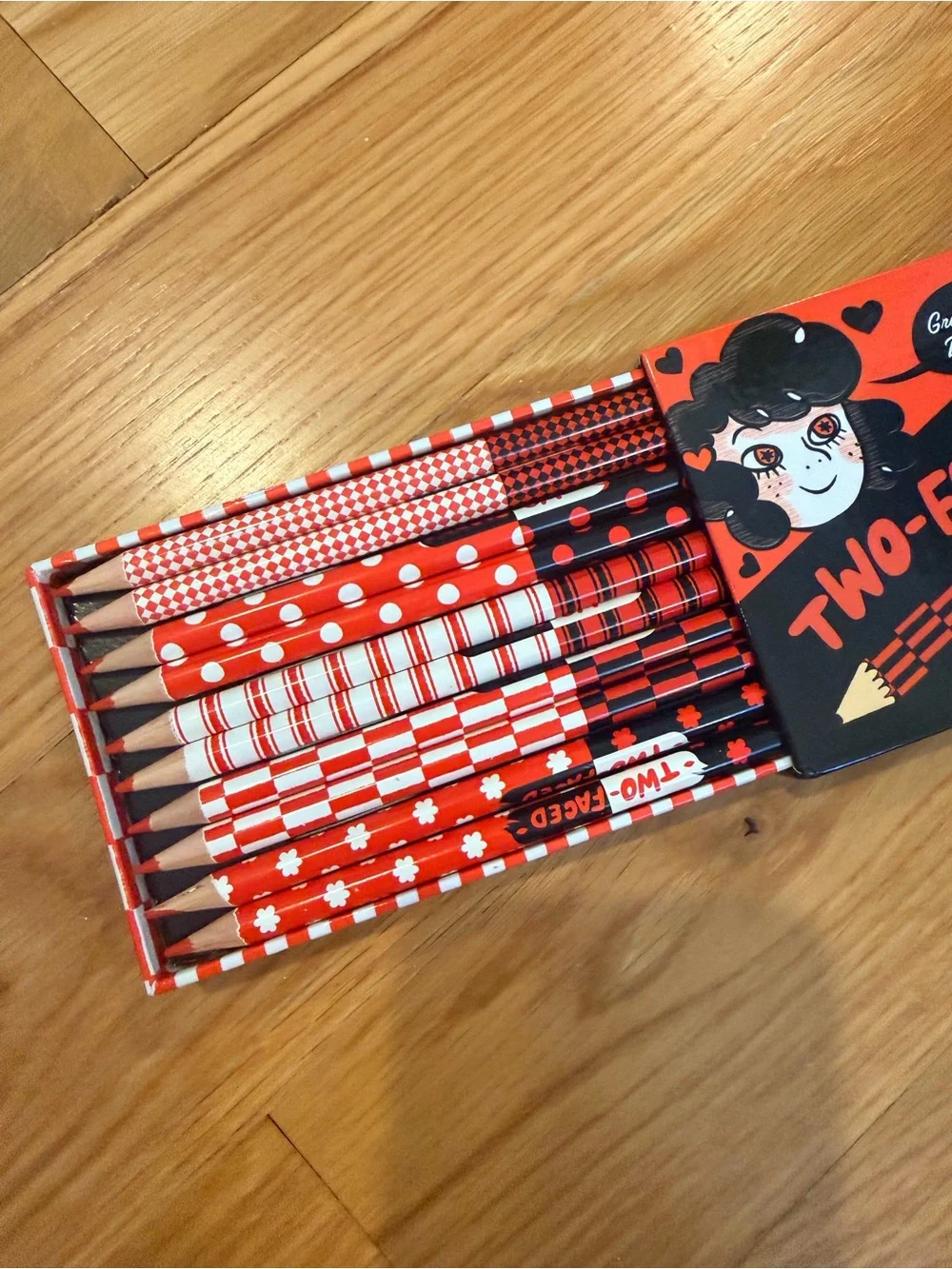 Tuesday Bassen Graphite & Red Bicolored pencils & case (10 pencils) Sassy Fun
